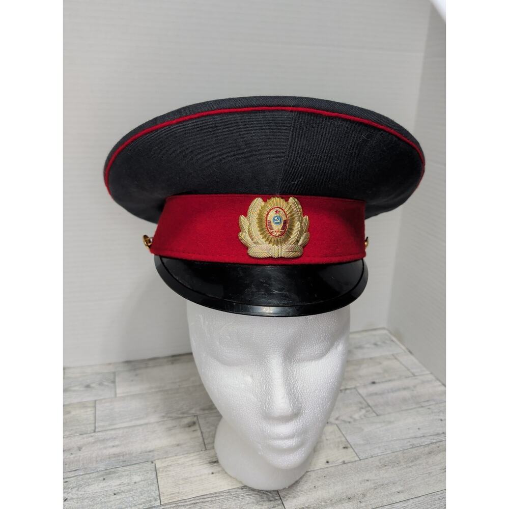 Rare Old Official Soviet Police Visor Hat Sz 54 Cold War USSR Militaria 1989